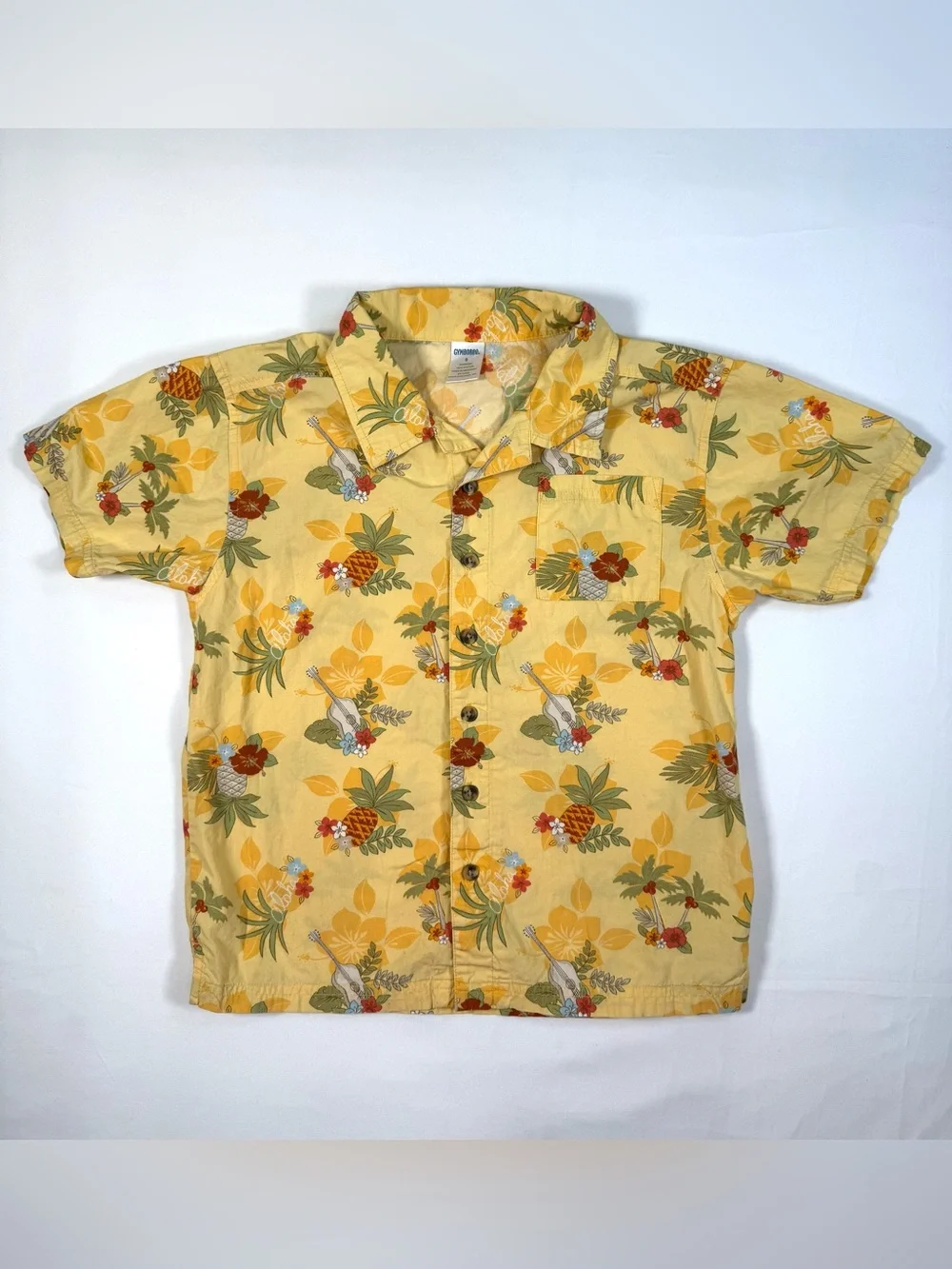 VINTAGE‎ GYMBOREE Boys Hawaiian Button Up Shirt 8 2005 Tropical Aloha Summer